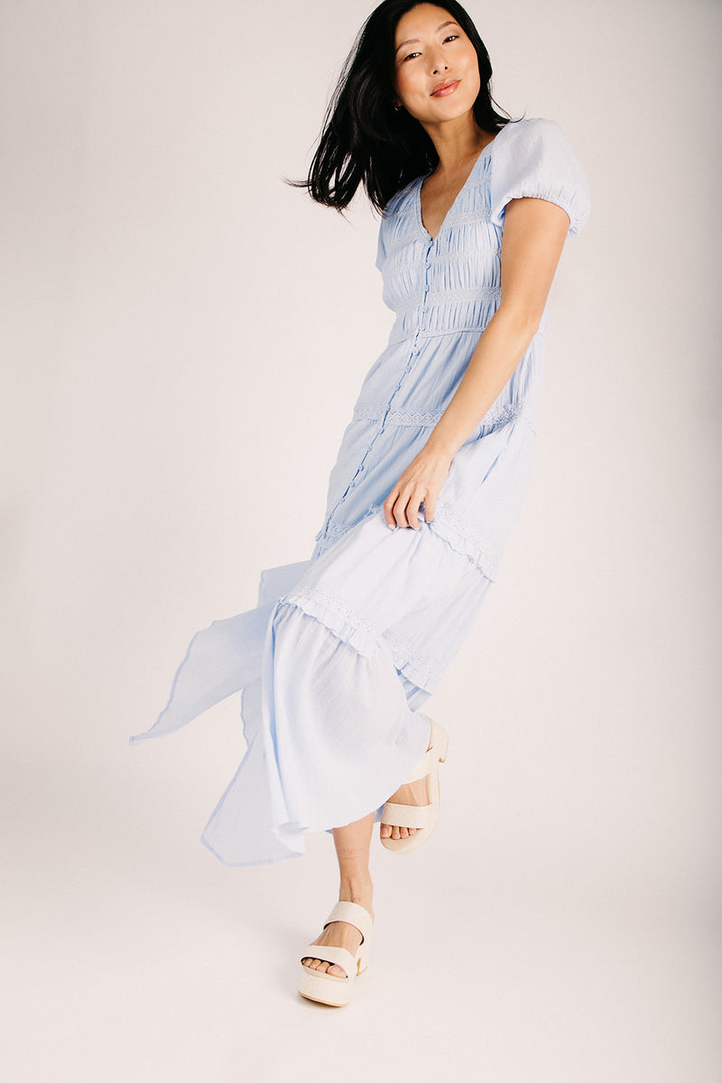 The Joely Tiered Maxi Dress in Blue Aura Large The Joely Tiered Maxi Dress in Blue Aura Large