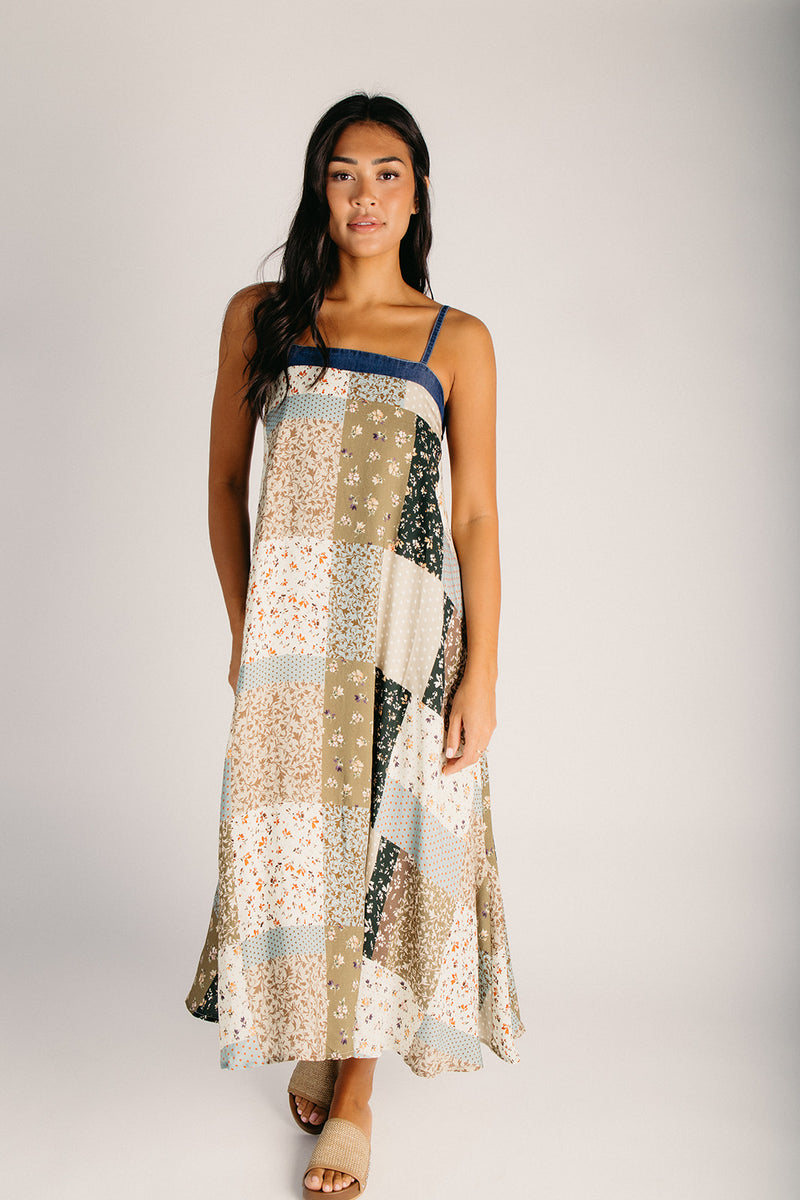 The Herman Floral Patchwork Tank Dress in Multi Piper & Scoot The Herman Floral Patchwork Tank Dress in Multi Piper & Scoot