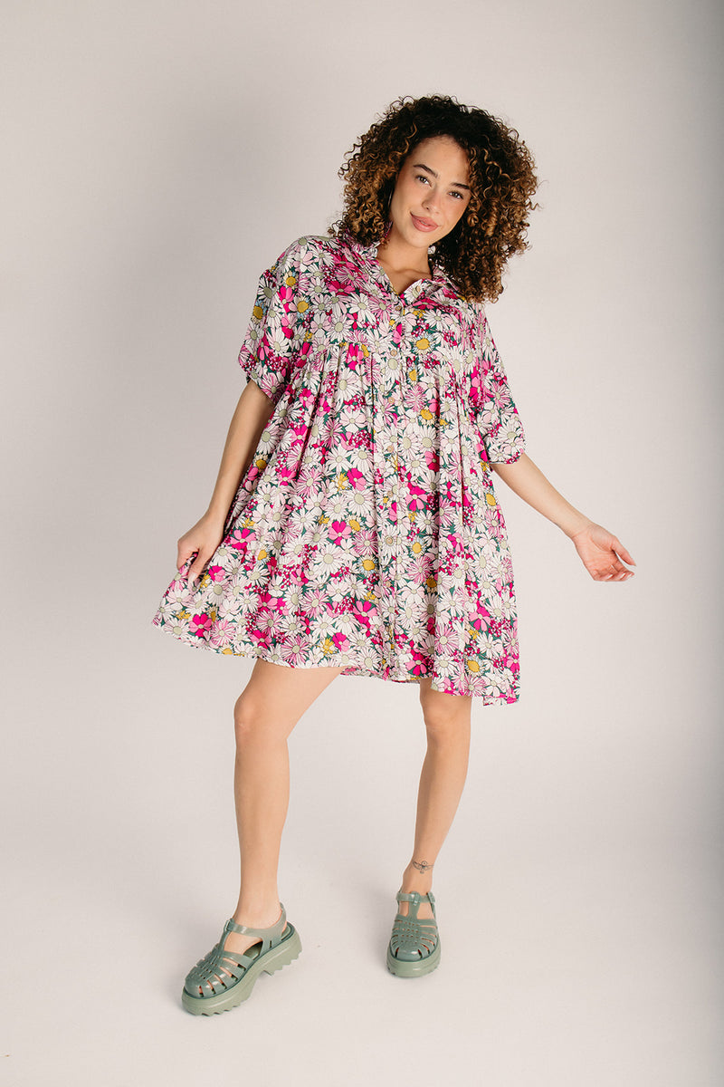 The Shaw Floral Babydoll Dress in Multi – Piper & Scoot
