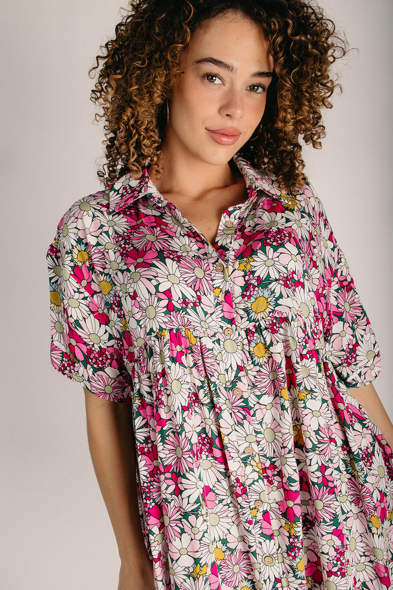 The Shaw Floral Babydoll Dress in Multi Piper & Scoot The Shaw Floral Babydoll Dress in Multi Piper & Scoot