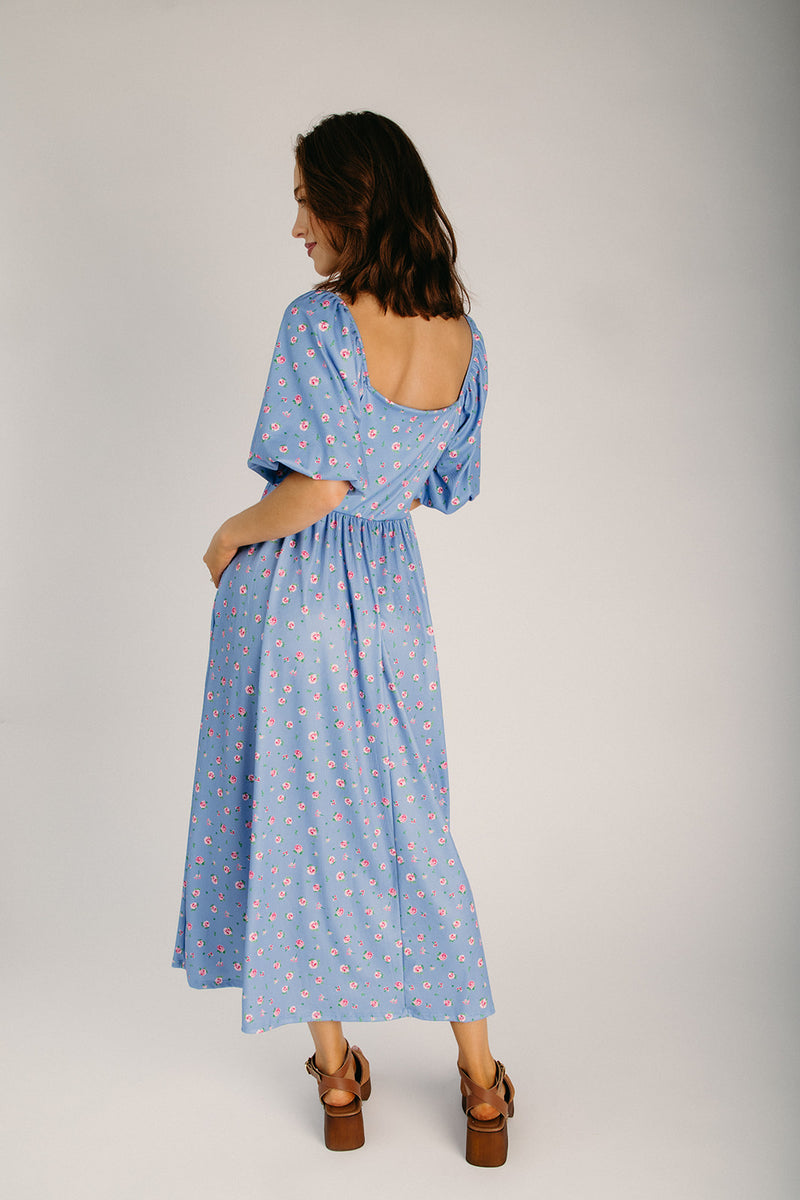The Gilmer Bubble Sleeve Midi Dress in Light Denim – Piper & Scoot The Gilmer Bubble Sleeve Midi Dress in Light Denim – Piper & Scoot
