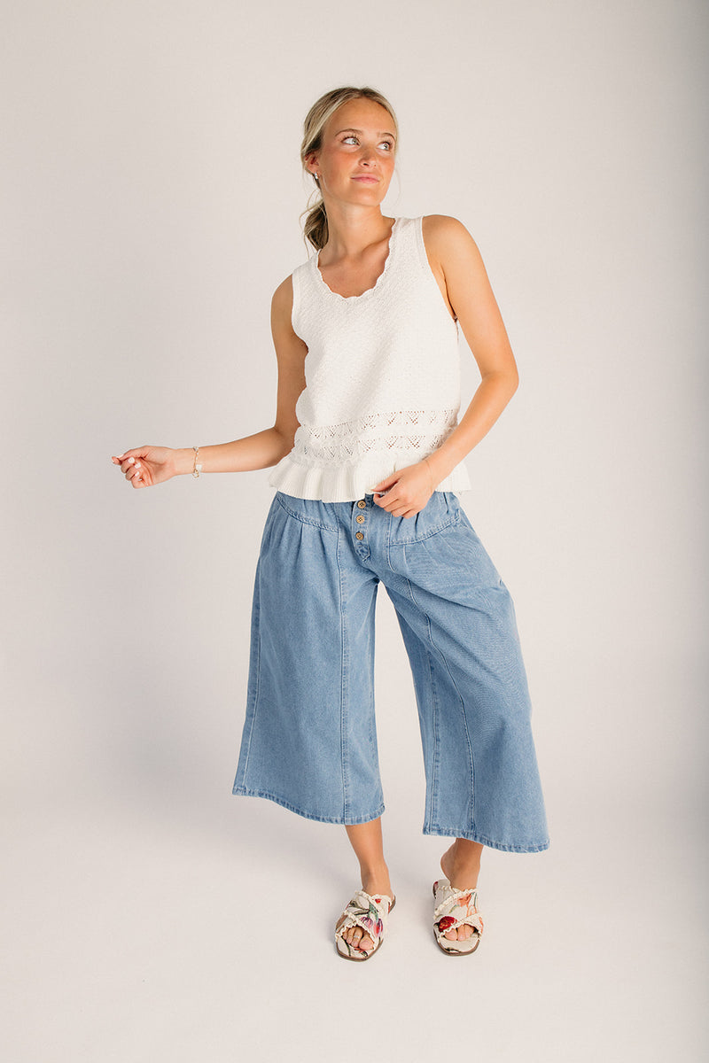 The Marz Wide Leg Capri in Light Denim – Piper & Scoot