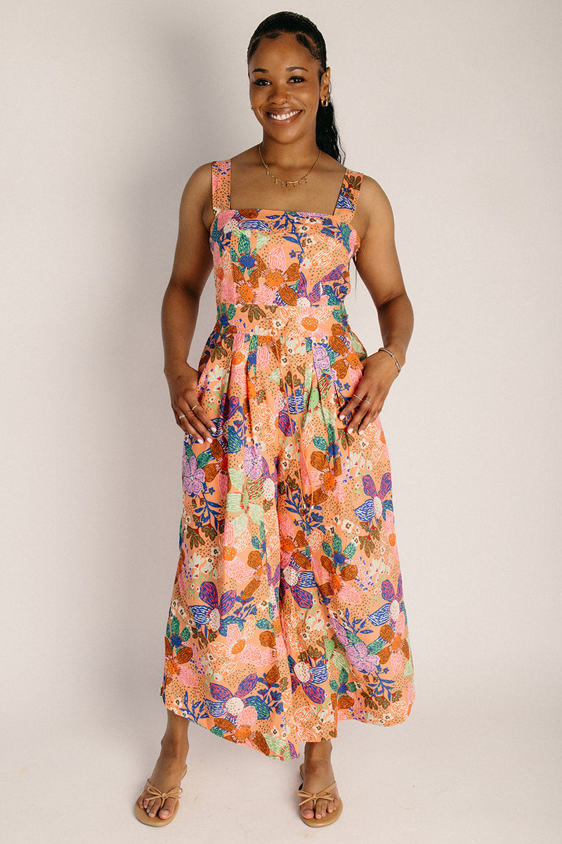 The Hurwitz Floral Jumpsuit in Coral Multi – Piper & Scoot