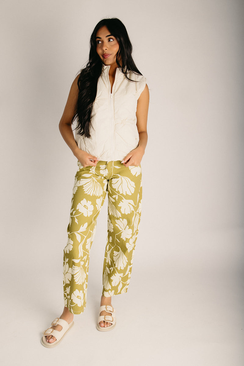 The Bussey Floral High Rise Jean in Matcha Latte – Piper & Scoot
