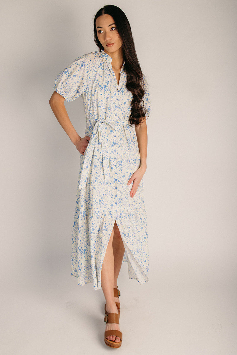 The Gelber Floral Maxi Dress in Cornflower Blue Small The Gelber Floral Maxi Dress in Cornflower Blue Small