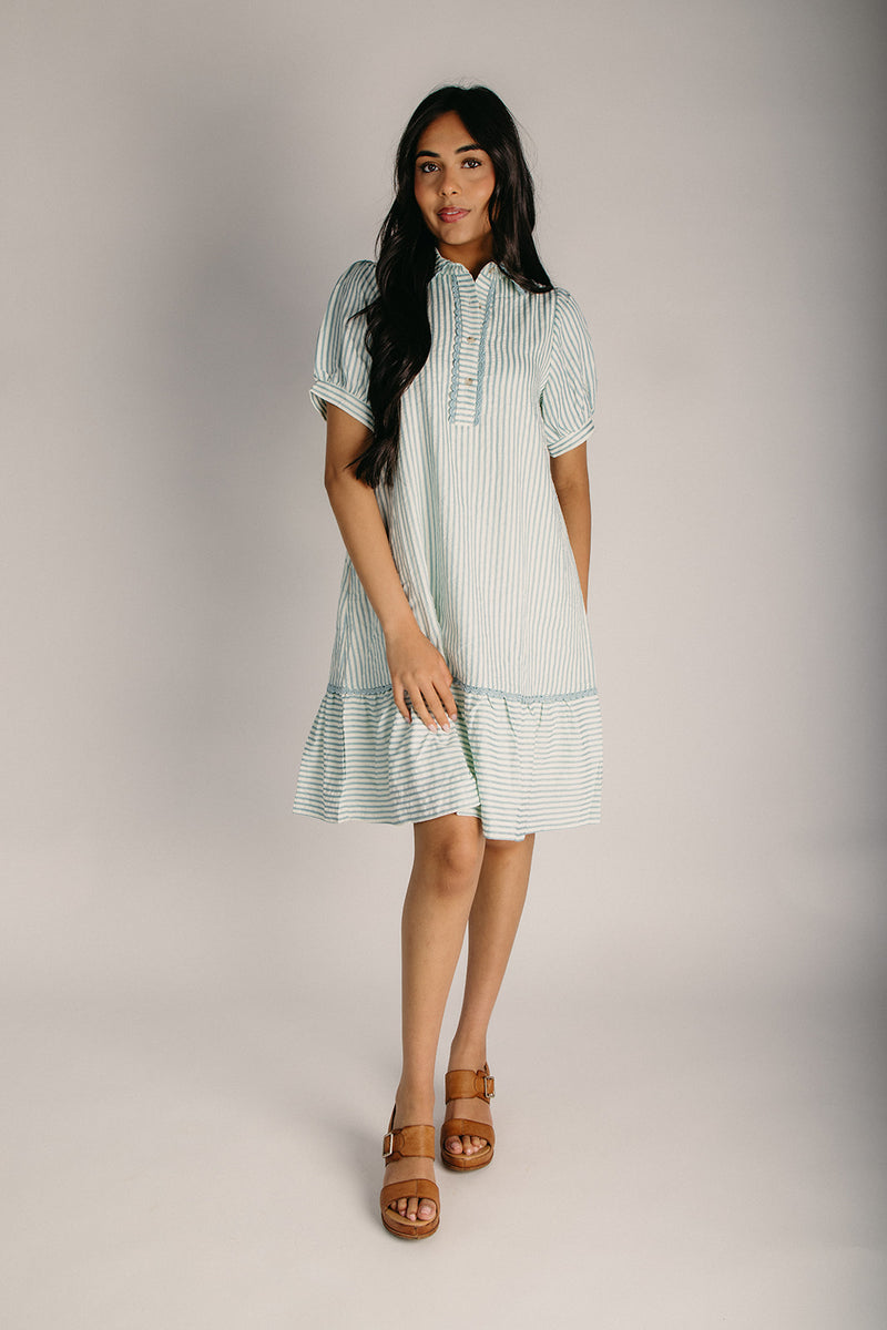 grey and cream dress Enough for You Mini Dress - Black and Cream, Small | Hazel and Olive main image 1