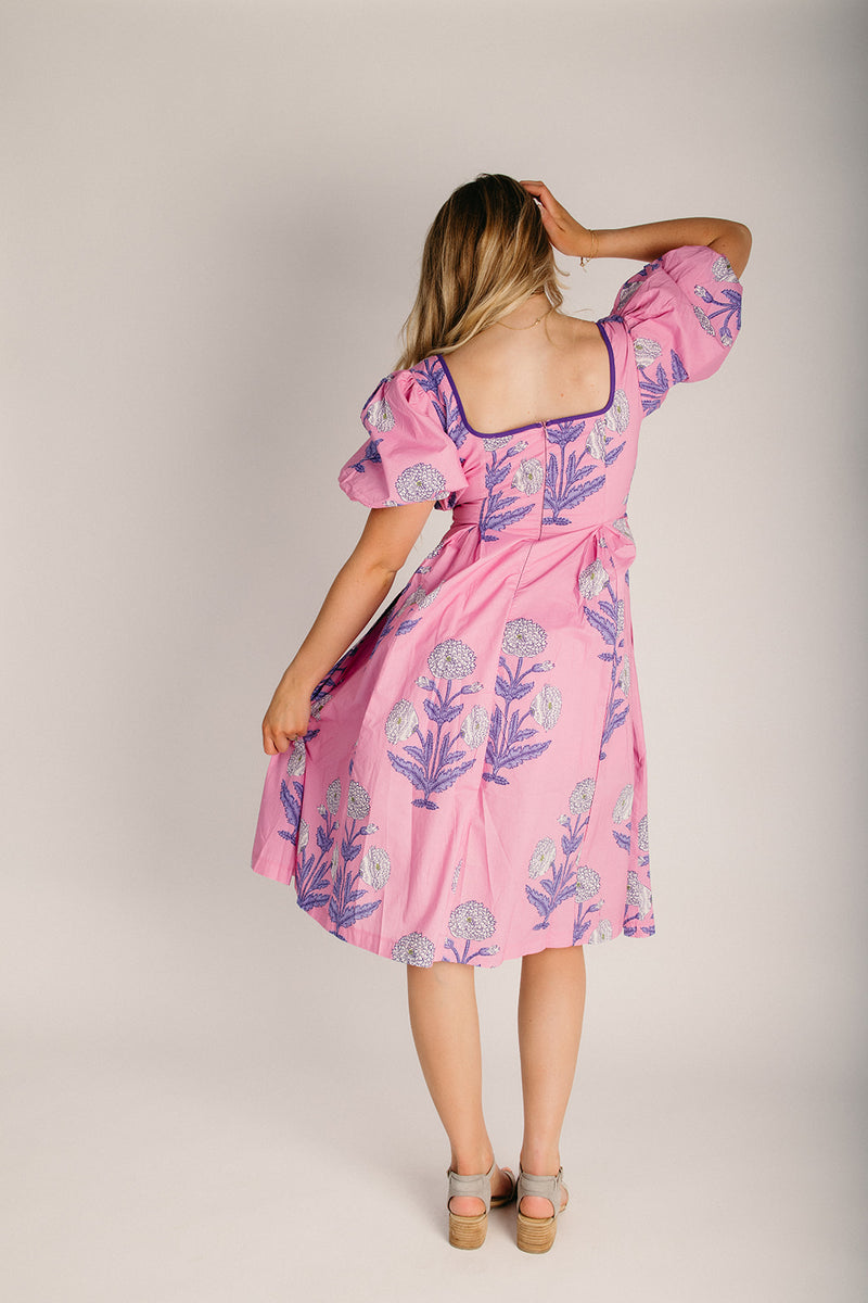 midi pleated dress The Hollin Pleated Detail Midi Dress in Pink – Piper & Scoot
