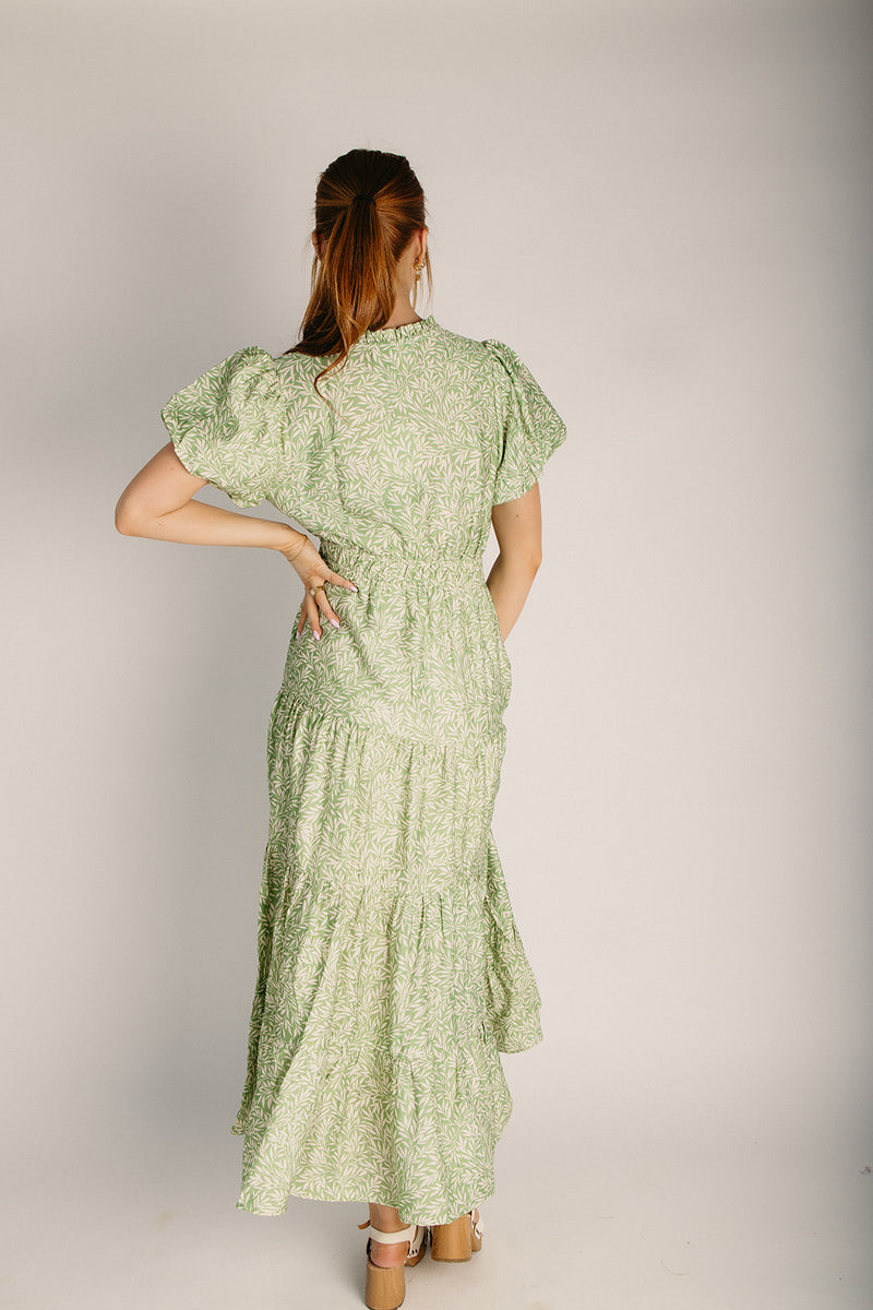 slim fit dress slacks The Furgeson Tiered Floral Maxi Dress in Garden Green – Piper & Scoot