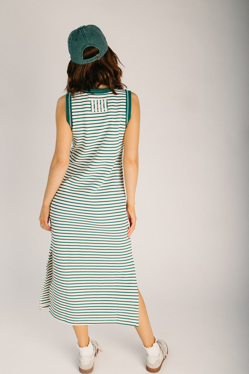 The Pelham Striped Midi Dress in Kelly Green – Piper & Scoot