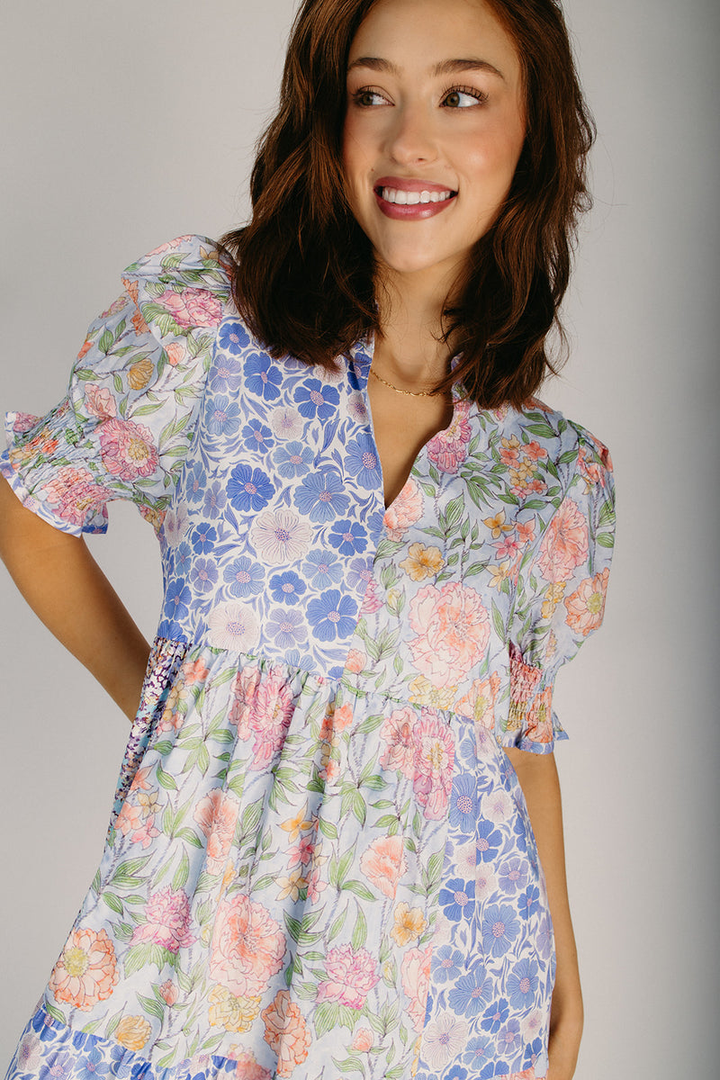 The Blackford Tiered Midi Dress in Periwinkle Floral – Piper & Scoot