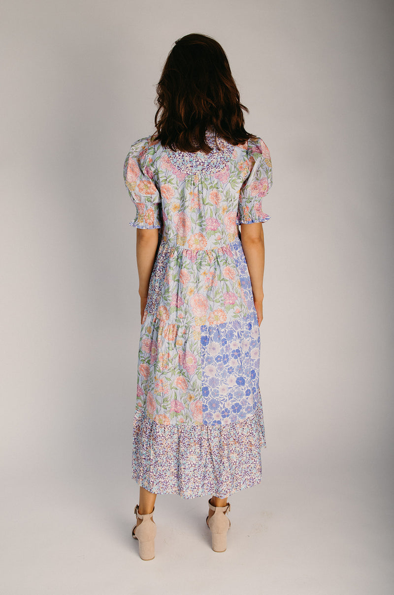 midi periwinkle dress The Blackford Tiered Midi Dress in Periwinkle Floral – Piper & Scoot