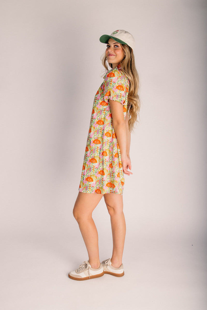 The Rosalind Notch Neck Floral Dress in Orange Mix – Piper & Scoot