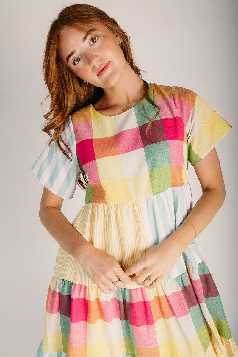 rainbow striped maxi dress Harlequin Maxi Dress XS