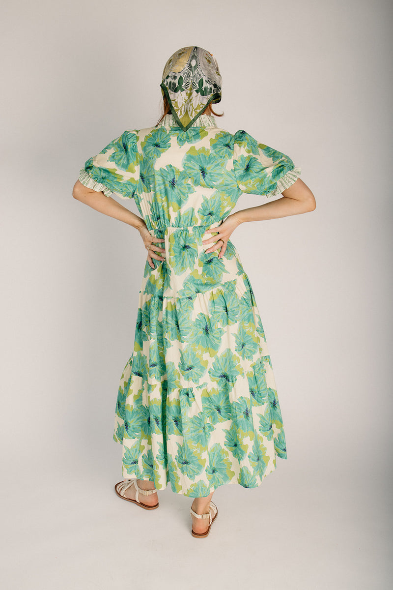 The Leonora Floral Midi Dress in Green Mix – Piper & Scoot