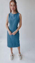 The Aukland Denim Midi Dress in Blue
