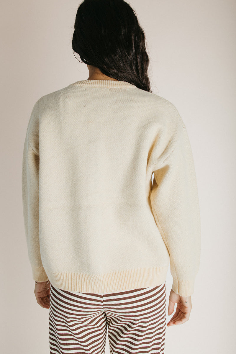 heyon ヘヨン　apple pie knit / white The Bosco Knit Dog Cardigan in Custard Cream – Piper & Scoot