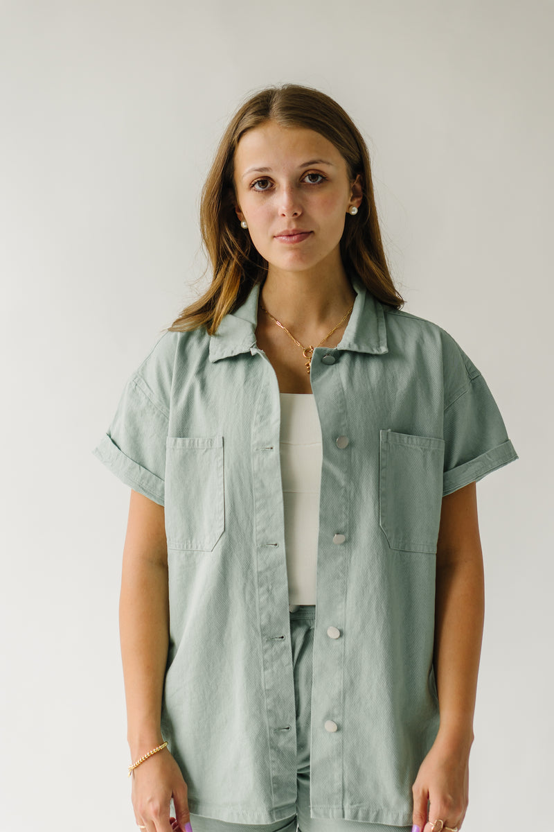 The Marlin Button-Up Jacket in Sage – Piper & Scoot