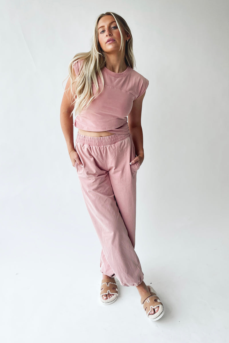 The Hendrix Mineral Washed Tee in Dusty Rose