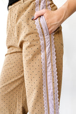 The Laurie Polka Dot Denim Pant in Brown
