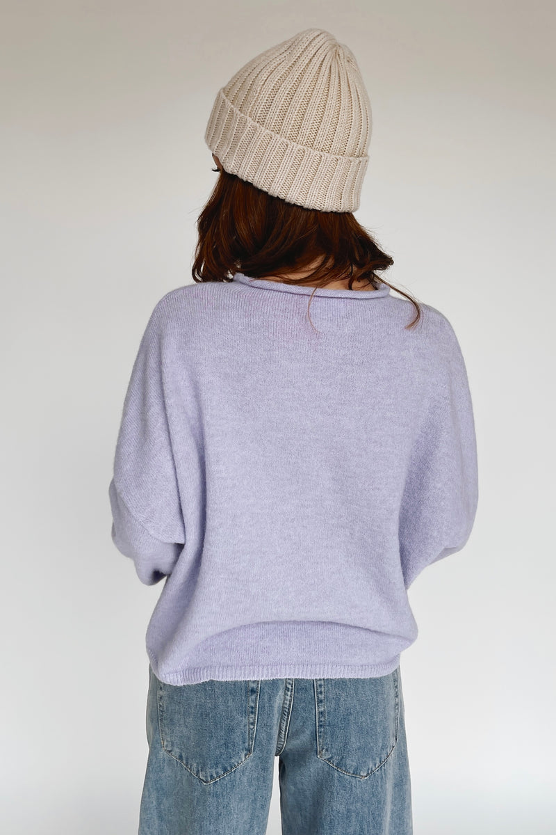 The Riggs Button-Down Sweater in Lavender