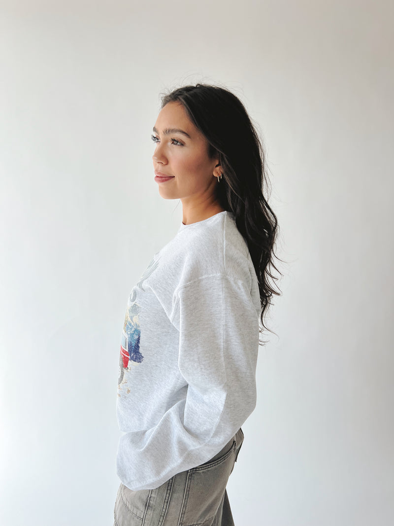 The Winter Bronco Graphic Sweatshirt in Heather Grey