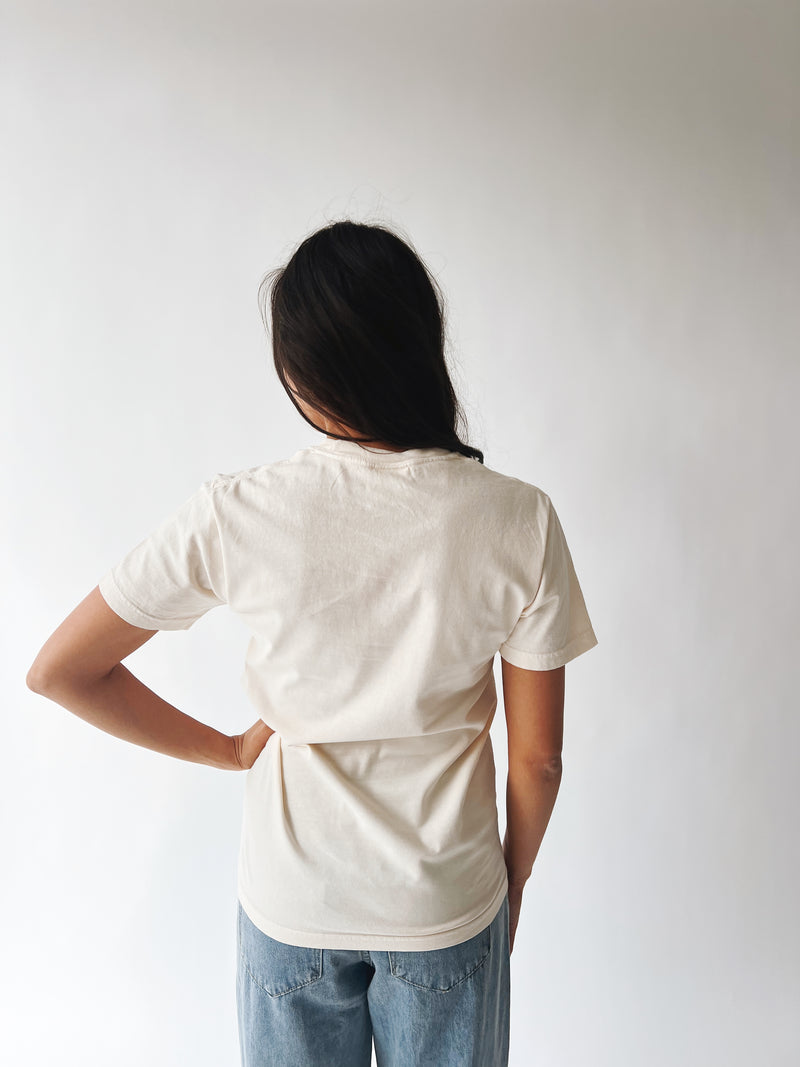 The Joyful Striped Graphic Tee in Cream