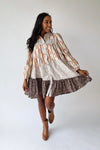 The Rosco Patterned Dress in Brown