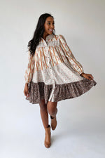 The Rosco Patterned Dress in Brown