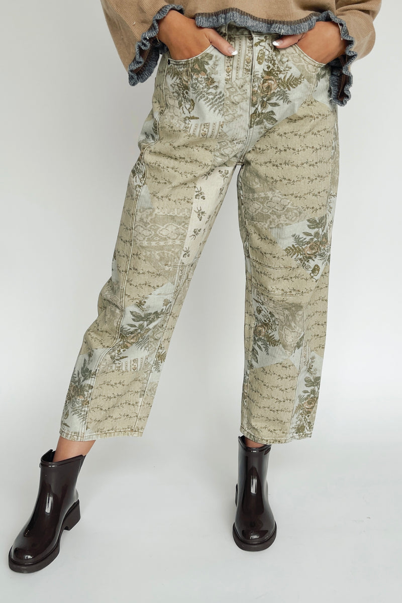 The Runion Printed Barrel Pant in Multi