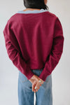 The Lucero Scallop Detail Cardigan in Burgundy