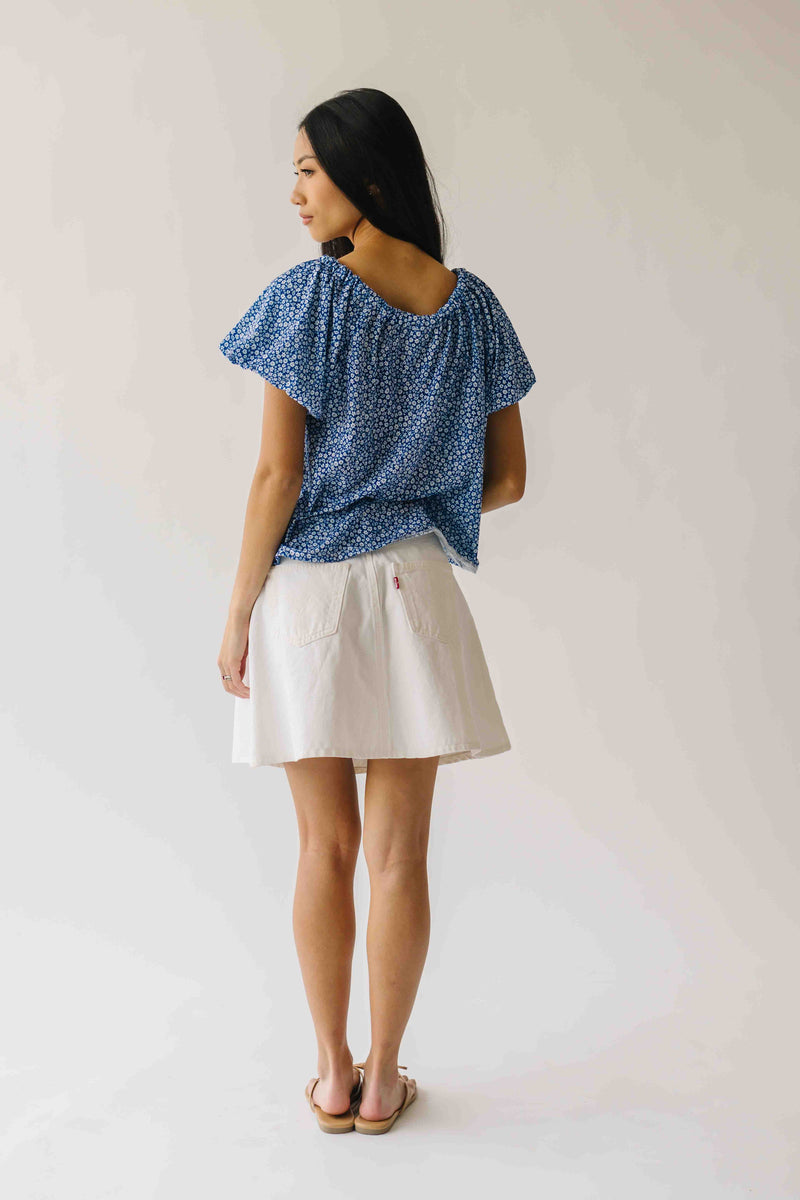 The Cosette Ditsy Floral Blouse in Navy