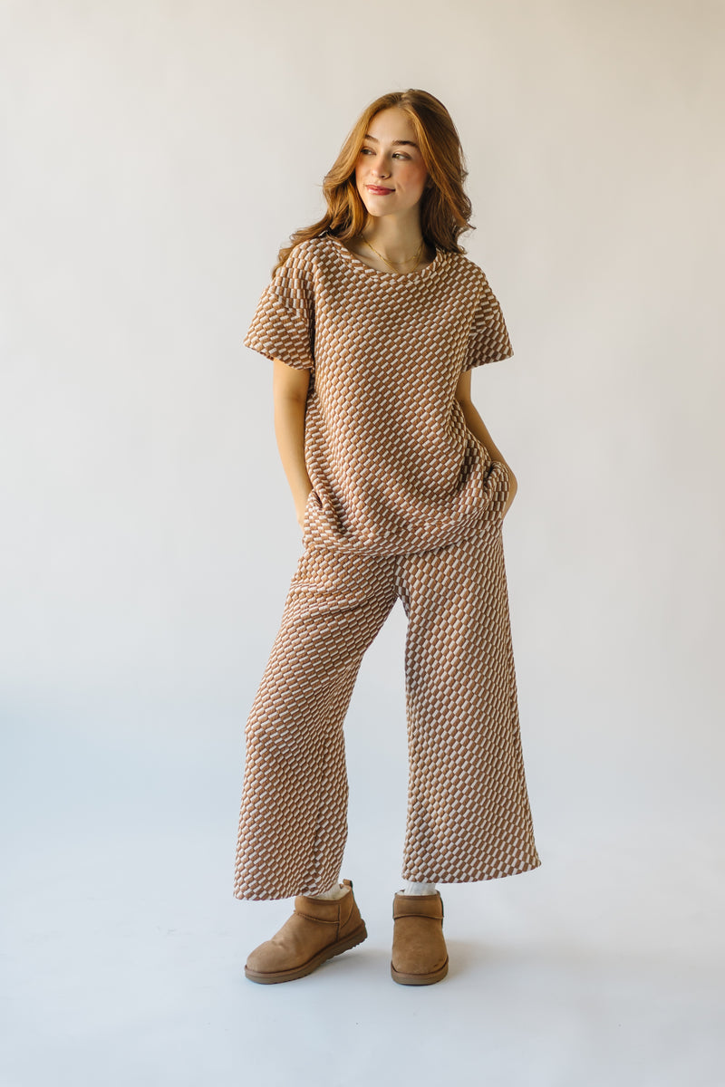 The Lenny Checkered Top in Tan
