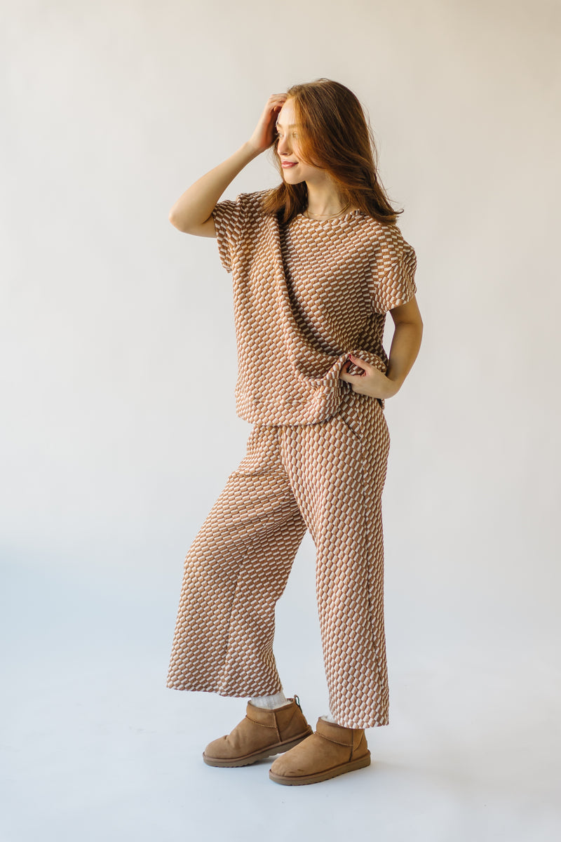 The Lenny Checkered Top in Tan
