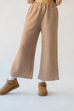 The Ronnie Checkered Wide Leg Pant in Tan