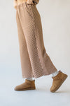 The Ronnie Checkered Wide Leg Pant in Tan