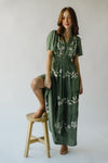 The Radford Embroidered Maxi Dress in Olive