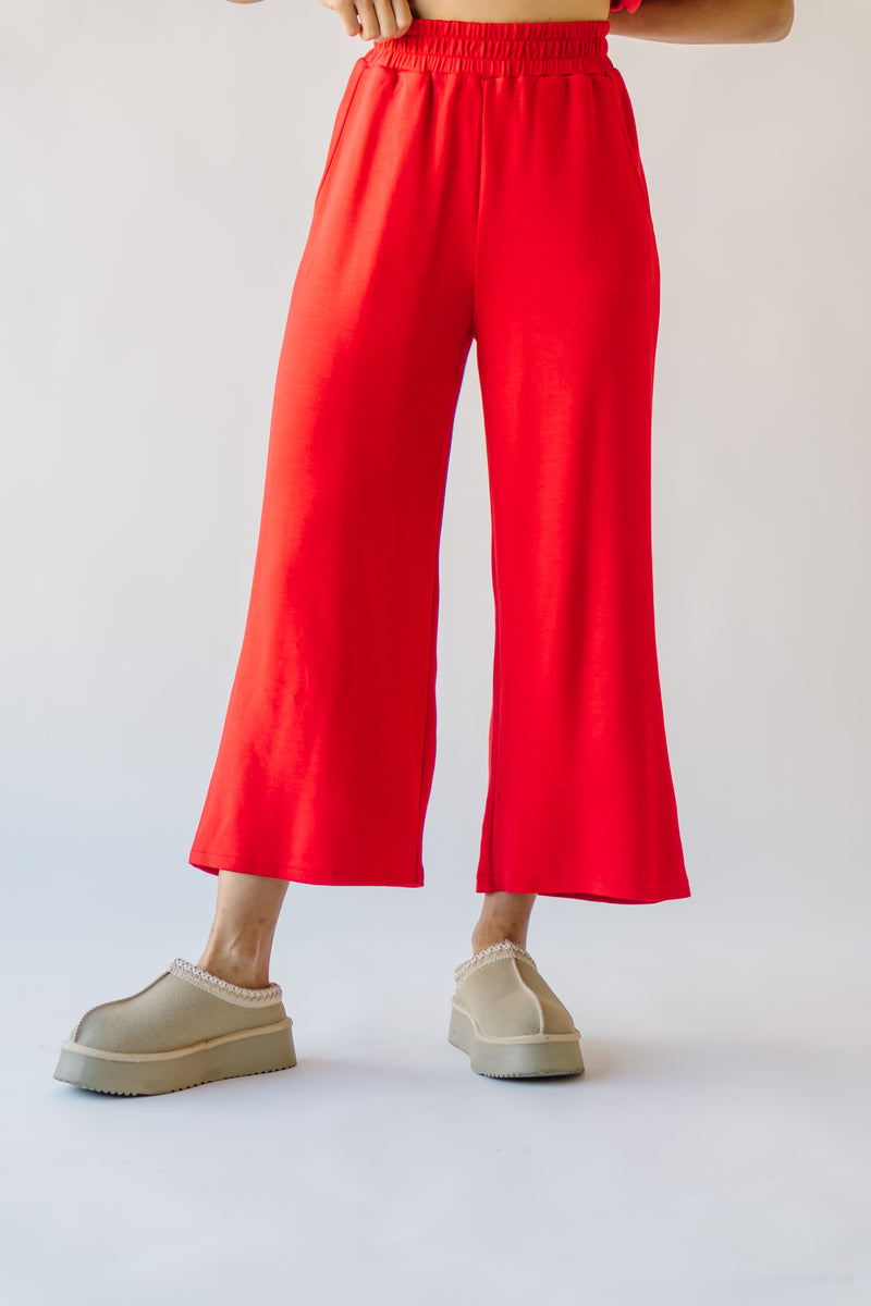 The Ronnie Basic Wide Leg Pant in Red