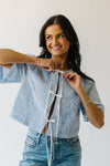 The Bria Tie Front Gingham Blouse in Blue