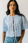 The Bria Tie Front Gingham Blouse in Blue