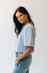 The Bria Tie Front Gingham Blouse in Blue