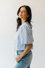 The Bria Tie Front Gingham Blouse in Blue