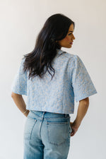 The Bria Tie Front Gingham Blouse in Blue