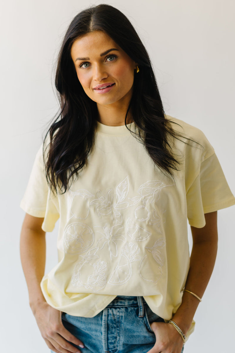 The Lykins Lemon Printed Tee in Light Yellow