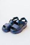 Melissa: Kick Off Sandal Metallic in Blue Chameleon (SHIPS IN 1 WEEK)