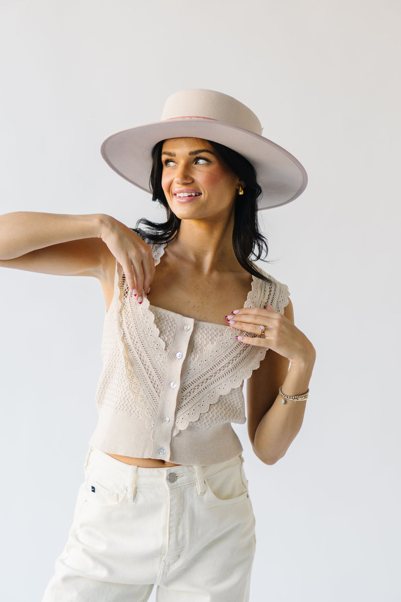 The Davidson Lace Tank in Cream