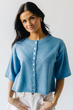 The Elkins Button-Up Sweater in Blue