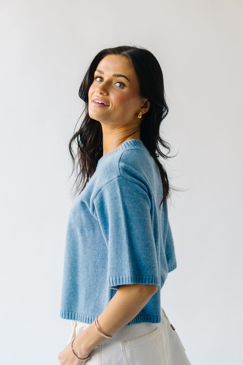 The Elkins Button-Up Sweater in Blue