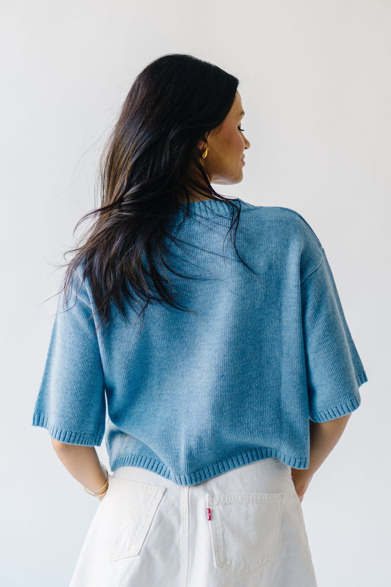 The Elkins Button-Up Sweater in Blue