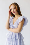 The Benson Tiered Dot Midi Dress in Lavender