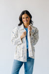 The Vitano Floral Jacket in White + Blue